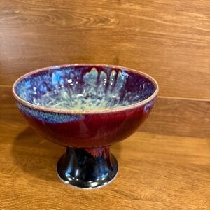 Flambé raised bowl handblown